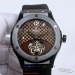 Perfect Replica Hublot Classic Fusion Stamped Dial Black Case 45mm Tourbillon Watch